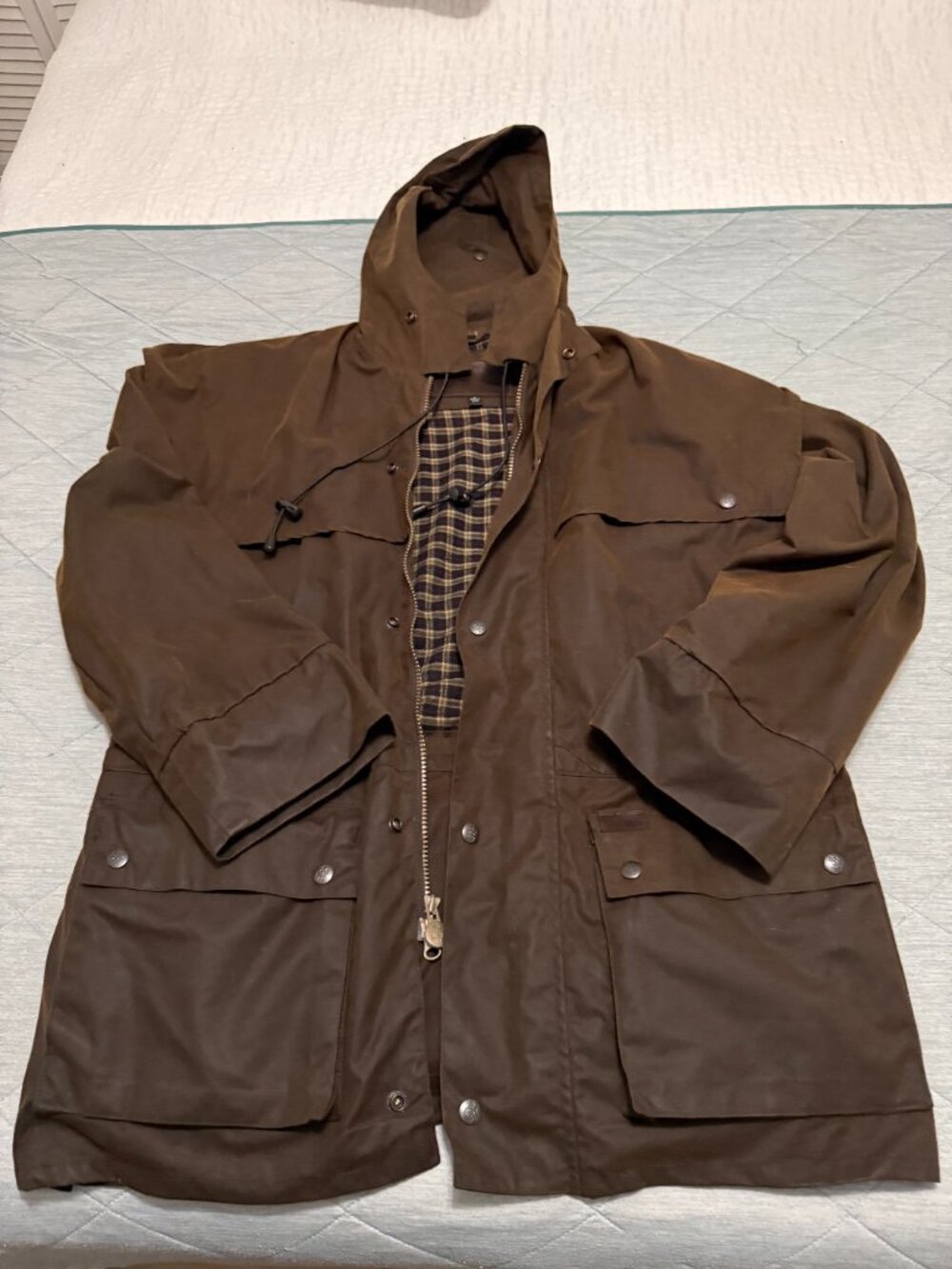 Unisex Outback Trading Company Swagman Jacket (Model 2100) Brown Waxed Canvas SM
